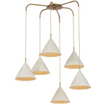 Benson Chandelier - Patina Brass / Lime Wash
