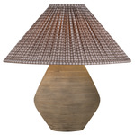 Calabria Gathered Taper Table Lamp - Reggio / Gingham Brown