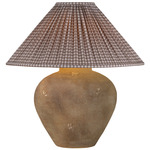 Calabria Gathered Taper Table Lamp - Sienna / Gingham Brown