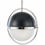 Coventry Pendant - Polished Nickel / Aged Iron / Clear