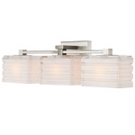 Sardinia Bathroom Vanity Light - Brushed Nickel / White
