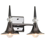 Tromba Bathroom Vanity Light - Black Chrome / Crystal