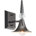 Tromba Wall Sconce - Black Chrome / Crystal