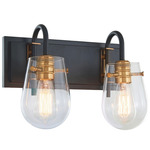 Bromyard Bathroom Vanity Light - Black / Brass / Clear