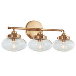 Harrow Bathroom Vanity Light - Aged Brass / Clear