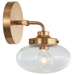 Harrow Wall Sconce - Aged Brass / Clear