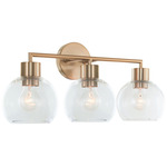 Cortona Bathroom Vanity Light - Brushed Brass / Clear