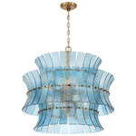 Abigail Chandelier - Aged Brass / Blue