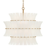 Abigail Chandelier - Aged Brass / White