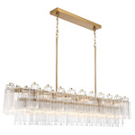 Addis Linear Chandelier - Aged Brass / Clear