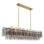 Addis Linear Chandelier - Aged Brass / Smoke