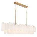 Addis Linear Chandelier - Aged Brass / White