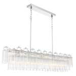 Addis Linear Chandelier - Polished Chrome / Clear