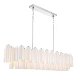 Addis Linear Chandelier - Polished Chrome / White