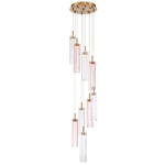 Addis Round Multi-Light Pendant - Aged Brass / Spring