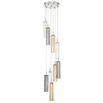 Addis Round Multi-Light Pendant - Polished Chrome / Autumn