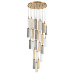 Addis Round Multi-Light Pendant - Aged Brass / Autumn