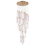 Addis Round Multi-Light Pendant - Aged Brass / Spring