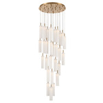 Addis Round Multi-Light Pendant - Aged Brass / White