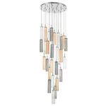Addis Round Multi-Light Pendant - Polished Chrome / Autumn