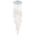 Addis Round Multi-Light Pendant - Polished Chrome / White