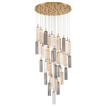 Addis Round Multi-Light Pendant - Aged Brass / Autumn