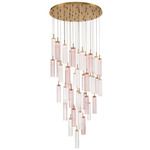 Addis Round Multi-Light Pendant - Aged Brass / Spring