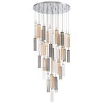 Addis Round Multi-Light Pendant - Polished Chrome / Autumn