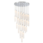 Addis Round Multi-Light Pendant - Polished Chrome / White