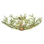 Bridget Semi Flush Ceiling Light - Soft Gold / Green