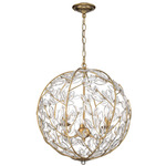 Bridget Globe Chandelier - Soft Gold / Clear