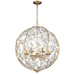 Bridget Globe Chandelier - Soft Gold / Clear