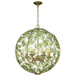 Bridget Globe Chandelier - Soft Gold / Green