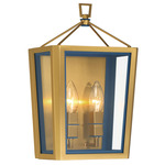 Herrick Box Wall Light - Luxe Gold / Navy Blue / Clear