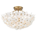Killian Semi Flush Ceiling Light - Luxe Gold / White