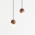 Anchor Duo Pendant - Walnut / Frosted