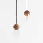 Anchor Duo Pendant - Walnut / Clear