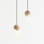 Anchor Duo Pendant - Natural Oak / Frosted