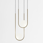 Apogee Duo Pendant - Brushed Brass / Frosted