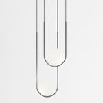Apogee Duo Pendant - Brushed Stainless Steel / Frosted
