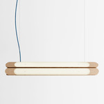 Beaufort R5 Linear Pendant - Natural Oak / Blue Cord