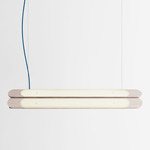 Beaufort R5 Linear Pendant - White Oak / Blue Cord