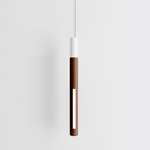 Bennington Vertical Pendant - Walnut / White
