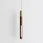 Bennington Vertical Pendant - Walnut / Brushed Brass