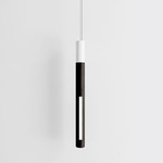 Bennington Vertical Pendant - Black Oak / White