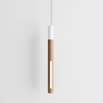 Bennington Vertical Pendant - Natural Oak / White