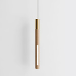 Bennington Vertical Pendant - Natural Oak / Brushed Brass