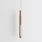 Bennington Vertical Pendant - Natural Oak / Brushed Copper