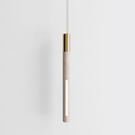 Bennington Vertical Pendant - White Oak / Brushed Brass