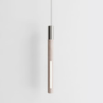 Bennington Vertical Pendant - White Oak / Brushed Stainless